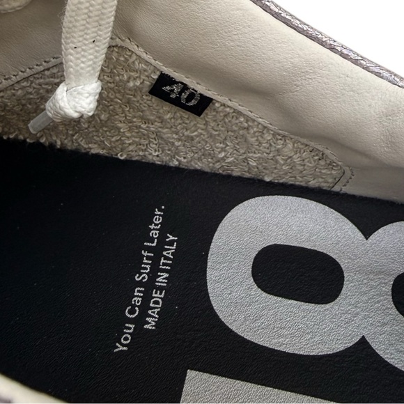 NWT P448 Leather Sneakers Women Size 9 Iridescent Low Top - Picture 8 of 13